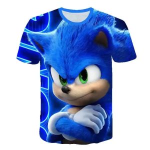 Koszulki 2023 NOWOŚĆ SONICZNYCH TSHIRT UNITHING DZIECI BOUS CARTOON Gra Super Sonic Boys Ubrania Dzieci