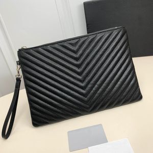 Women Designer Clutch Bags äkta läderhandväska ultratunn modekvinna Koppling plånbok stor kapacitet Kohude förvaringspåse svart silver guld logotyp