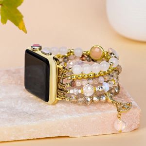 Stränge einzigartige Design Cat Eye Stone Elastic Smart Watch Band Boho Stone Armband für Apfel/Samsung/Fitbit Uhr WHOREDROPSHIPPING