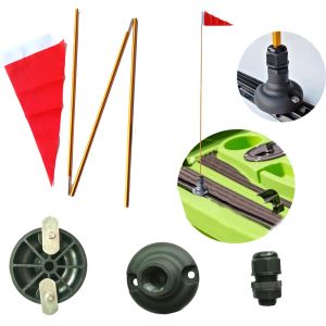 Accessories 47inch Kayak Safety Flag Mount Kit Rail Mount for Marine Canoe Boat Fishing