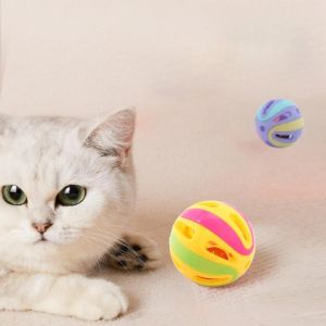 Toys Cat Toy Plaid Ball med Bell Erle Bulk Pet Plastic Bell Toy