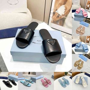 23Style 2024 Top Quality Designer Slides Sandal Slippers Beach Classic Flat Sandal Luxury Summer Luxurious Lady Leather Flip Flops Women Storlek 34-42