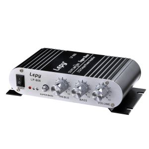アンプLepy LP808 HIFIデジタルアンプカーチャンネル2.0サブウーファートレブル/低/バランス/ボリュームコントロールベースオーディオプレーヤーアンプ