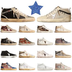 Sapatos casuais de luxo de estrela Mid Men Women Italy Brand Designers Trainers Outdoor Chaussures Shoe Shoe Dirty Old Nappe Leather Plataforma Supotos de Ball Star Dhgate