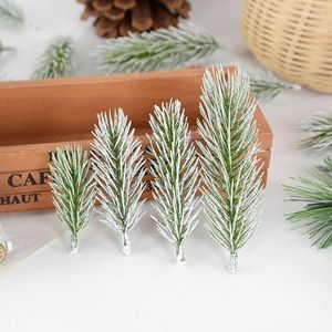 Decorative Flowers 10pcs Christmas Pine Needle Branches Artificial Needles Xmas Tree Ornament Home DIY Wreath Gift Box Fake Plants