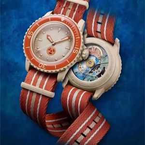 Novo BP Baojia Svo Gas Co -marca de nylon com imitação plástica de fundo transparente Mechanical Night Glow Watch Watch