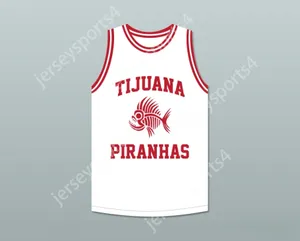 Custom Qualquer nome Número masculino Juventude/filhos Andy Garcia 12 Tijuana Piranhas Jersey Branca de Basquete México Equipe de Expansão Top Stitched S-6xl