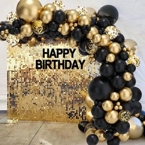 Party Decoration Black Gold Balloon Garland Arch Kit Confetti Latex Happy 30th 40th 50th Birthday Decorations Adults Baby Shower