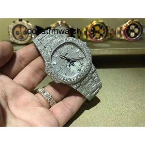 Роскошные часы Top VVS Новое тестирование Эксклюзивное качество Carbonite Diamond Watch