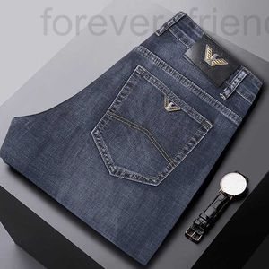 Мужские джинсы дизайнер весны / лето 2022 г. Тонкие моды мужские джинсы Свободный прямой эластичный высокий талия.