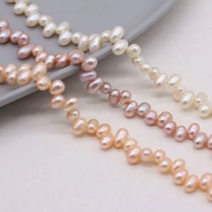 Strands Natural Freshwater Pearl Beaded Notoginseng Hole Loose Beads Pearls for Jewelry Making DIY Necklace Bracelet Accessories 36cm