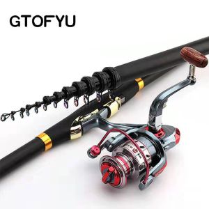 Tillbehör Teleskop Portable Rotary Rocky Fishing Post 3,6m, 4,5 m, 5,4 m, 6,3 m fiskespö med havsbåtar Rock Fiskestång Carp Rod