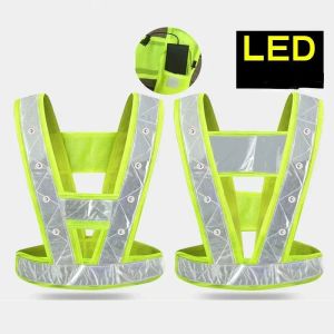 Luzes de alta visibilidade LED Luminous Ves Harness para corrida noturna e segurança Aviso de segurança Luz de luz USB colete recarregável