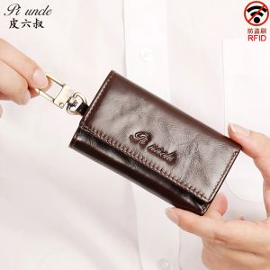 Portafogli marchio al 100% in pelle autentica custodia da uomo porta porta chiavi con cerniera con cerniera di alta qualità maschio maschile keys task organizer