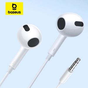 Headphones Baseus Earphones 3.5mm InEar 1.1m Wired Headphones Wired Control Sport Headset for Xiaomi Samsung Smartphone With Microphone
