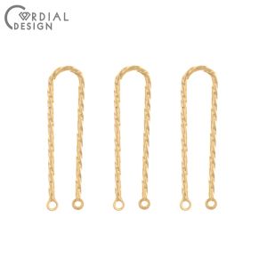 Perline Design cordiale 50pcs 7*26 mm Accessori per gioielli/Flatura in oro/Orecchini a mano Connettori/Orecchini Connettori/Reperti di gioielli Componenti