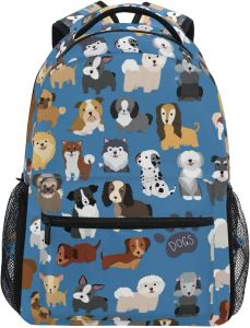 Taschen niedliche Doodle Dog Print Welpe Tier großer Rucksack für Kinder Jungen Mädchen Student Personalisierte Laptop iPad Tablet Reiseschule Tasche