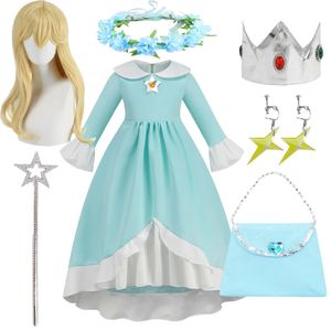 Figurino Rosalina para Kids Girl Dress Girl Game Jogando Princess Cosplay Costume Fria