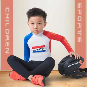 Setler Rjyc Cycling Jersey Çocuklar İçin Set Sporları Uzun Kollu Nefes Alabilir Bisiklet Çocukları Giysileri Yaz Çocukları Denge Bisiklet Jersey Set