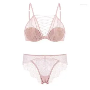 Bras Sets Sexy Ballet Style Gather Lace Lingerie Women's French Half Cup Underwear Female Romantic Solid Intimates Everyday