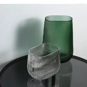 Vase Green Relief Glass Vase Hasedroponics植木鉢装飾アレンジメントデスク装飾花のモダンな家の装飾