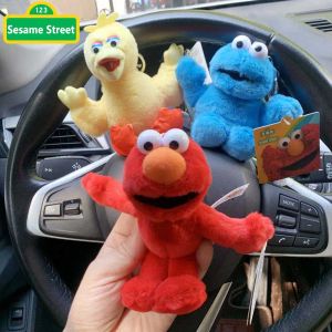 Сумки Kawaii Sesame Street Plush Chepchain мягкая клавиша фаршированная рюкзак для животных Keyring Elmo Cookie Monster Big Bird Ernie Kids Gift