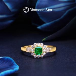 Anelli 925 Silver 8K 9K Gold Green Gemstone Rings for Women Engagement Wedding Ring Agl Certificate Lab Grow Grown Emerald Anelli