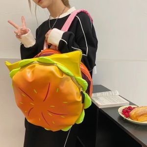 Rucksäcke Cartoon Hamburger Schoolbag Plüsch Rucksack Fashion Campus Steven Universe BioWorld große Kapazität Burger Plüsch für Mädchen Geschenk