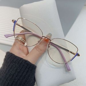 Yeni 95-204 Moda Düz Ayna Metal Çerçeve Optik Erkekler ve Kadın Mavi Anti Hafif Gözlük