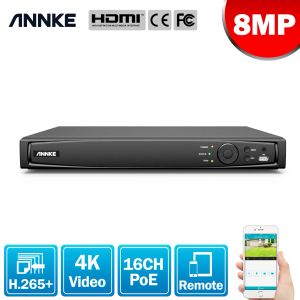 Lens Annke 16Ch 8MP POE NVR 4K -Netzwerk -Video -Rekorder NVR für POE IP Camera P2P Cloud Function Plug and Play