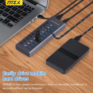 Hubs extensor Hub USB 3 0 Extender Splitter Splitter USBC Switch On Usb3 Multiports Multi -Socket MultiHub с адаптером питания