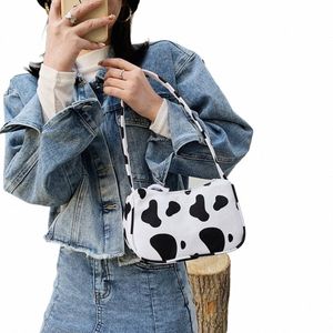 small Purse Square Bag Animal Pattern Large Capacity Tote Print Canvas Bag Female Handbag Single Shoulder Bag Underarm n6e4#