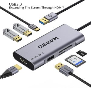 İstasyonlar 7 In 1 USB 3.0 Docking İstasyonu Hub Adaptörü Alüminyum dongle - HDMI 1080P çıkışında Windows, Mac, Android ile Uyumlu