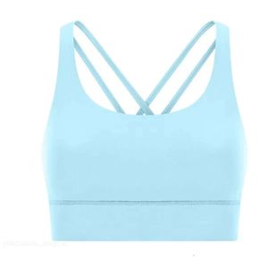 Lulumon Lu-68 Cross Back Yoga Sport Bra High Siła Running Fitness Sexy Shockprofip Upper Support Kobiety Bielizna Sport Bra Gym Ubrania 687