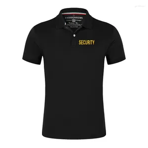 Men Polos Swat Security 2024 الصيف المطبوع طوق الطية الطرب العادية تي شيرت تي شيرت غير رسمية طباعة ألوان صلبة غير قابلة للتنفس