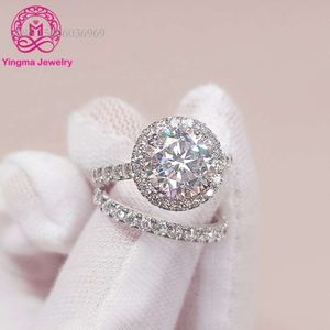 Чистые украшения 14K Сплошное белое золото круглый Brillanit Cut Vvs1 3ct Half вечность полоса.