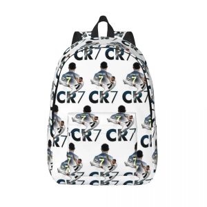 Bags Cr7 Cristiano Ronaldo Futebol Backpack para menino Garota garota Escola de estudante Bolga Daypack Preschool Gindergarten Bag