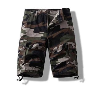 Męskie spodnie męskie letnie krótkie szorty piesze szorty kamuflażowe Bermuda wiele kieszeni duże rozmiar fajne bawełniane pół spodnie na zewnątrz spodnie Y240422