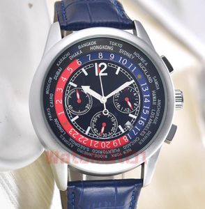 Fashions Date Date Watch World Time 2000 F1 Fun Funzione Full Chrongraph Men Watch OS Quarz Movimento Cinta di cuoio Sport Sports Watch Wris5597789