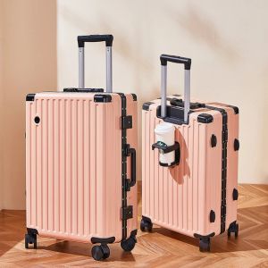 Luggage Multifunctional Luggage Aluminum Frame 24 Inch Trolley Case 26 Inch Travel Bag Women's Clothes Package Suitcase School Pack Bags