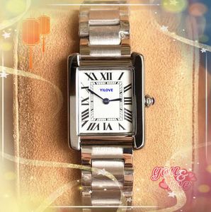 Relogio Feminino Square Quartz Watch 28mm光沢のある星空クールシンプルな女性タンクシリーズブレスレットスモールサイズソリッドファインステンレス鋼ビジネスクロックリストウォッチギフト