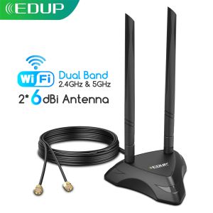 Routers edup WiFi Network Card High Gain förlängda antenner med kabel för Intel WiFi PCIe Desktop Network Card WiFi Adapter/router/AP