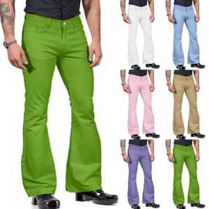 Moda masculino casual colorido de bolso de bolso de calça calça calças casuais rave Bottoms Men Stretch Pants Men 240408