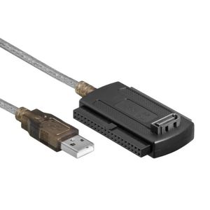 3in1 USB 2.0 IDE SATA 5.25 S-ATA 2,5 3,5 Zoll Festplattenscheiben-HDD-Adapterkabel für PC-Laptop-Wandler