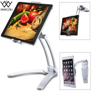 Stojaki xmxczkj stojak na tablet kuchenny biurko ścienne stojak na montaż do 57,8 cala szerokość tabletu metalowe smartfony uchwyty