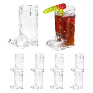 Becher Cowboy -Stiefelbecher 10 Stücks Brille Mini Plastik Plastik transparentes Bier 1 Unze Tasse Trinken