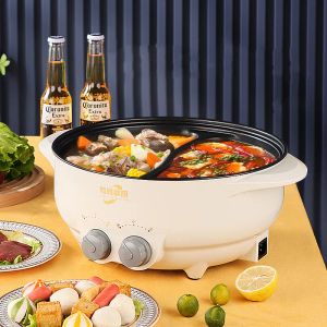 Multicookers 6L Yuanyang Electric Hot Pot Strona główna wielofunkcyjna Allinone Electric Gotowanie elektrycznego gotowania w garnku Nonstick Grill Pan 2000W