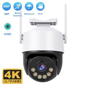 Управление 8MP 4K IP -камера 5MP Speed Dome Auto Tracking Ptz Camera Smart Home Home Беспроводной беспроводной Wi -Fi -камеры монитор ICSEE ICSEE