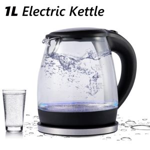 Kontroll 1L Electric Kettle Blue Light Rostfritt stål Kaffe Tea Maker Temperaturkontroll 110V/220V SMART Vattenkokare Hemmapparater