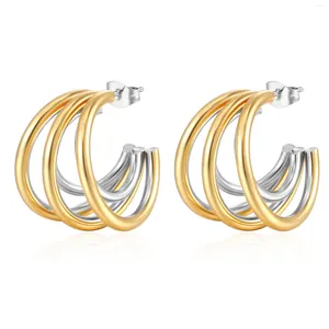 Hoop Earrings Wholesale Stainless Steel Multilayer High Grade 18K Gold Plated Jewelry For Women Gift